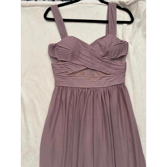 Birdie Grey Mauve Dress Sheer Cutouts Bridesmaid Evening Gown medium full length - Picture 5 of 14